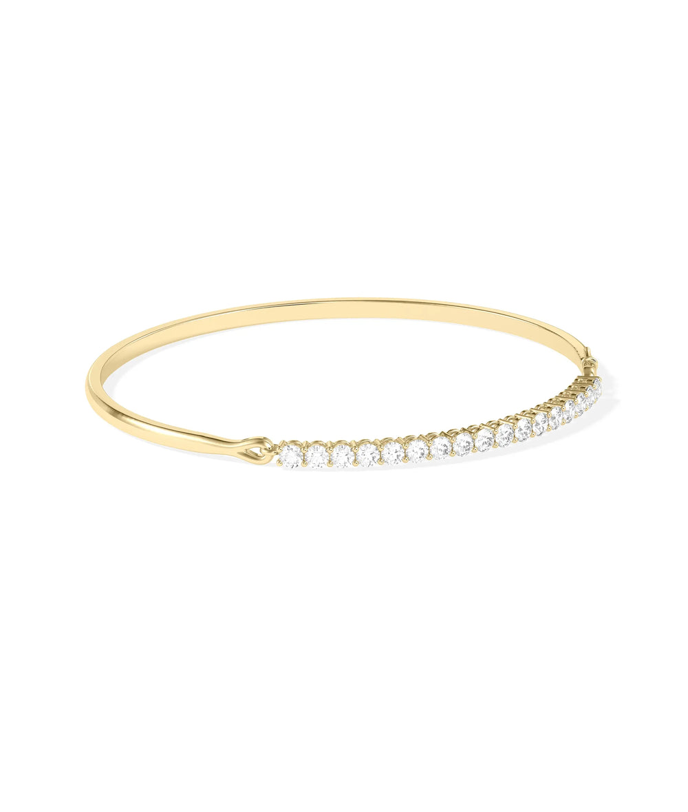 Diamond Line Bangle - 79e | Everyday 14K Gold Jewelry