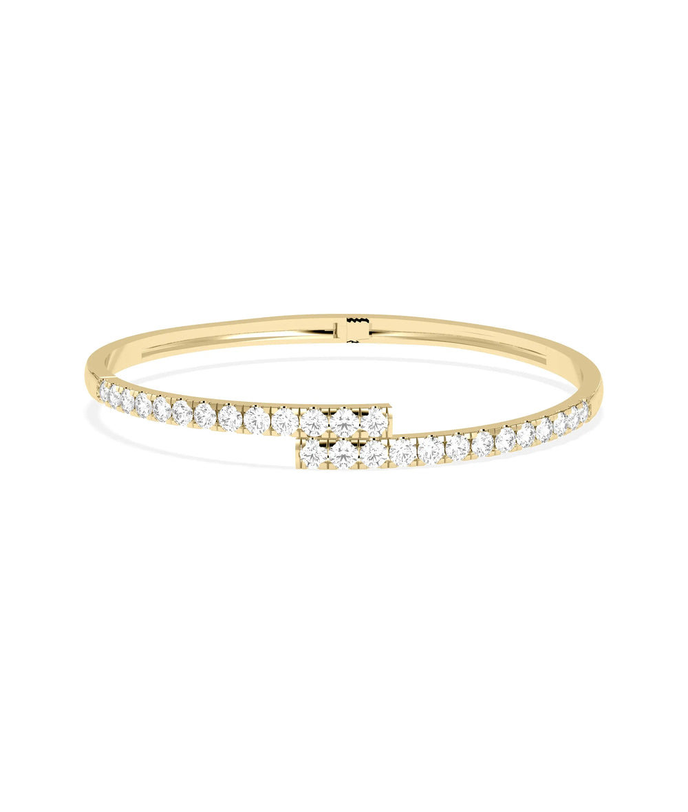 Diamond Bypass Bangle - 79e | Everyday 14K Gold Jewelry