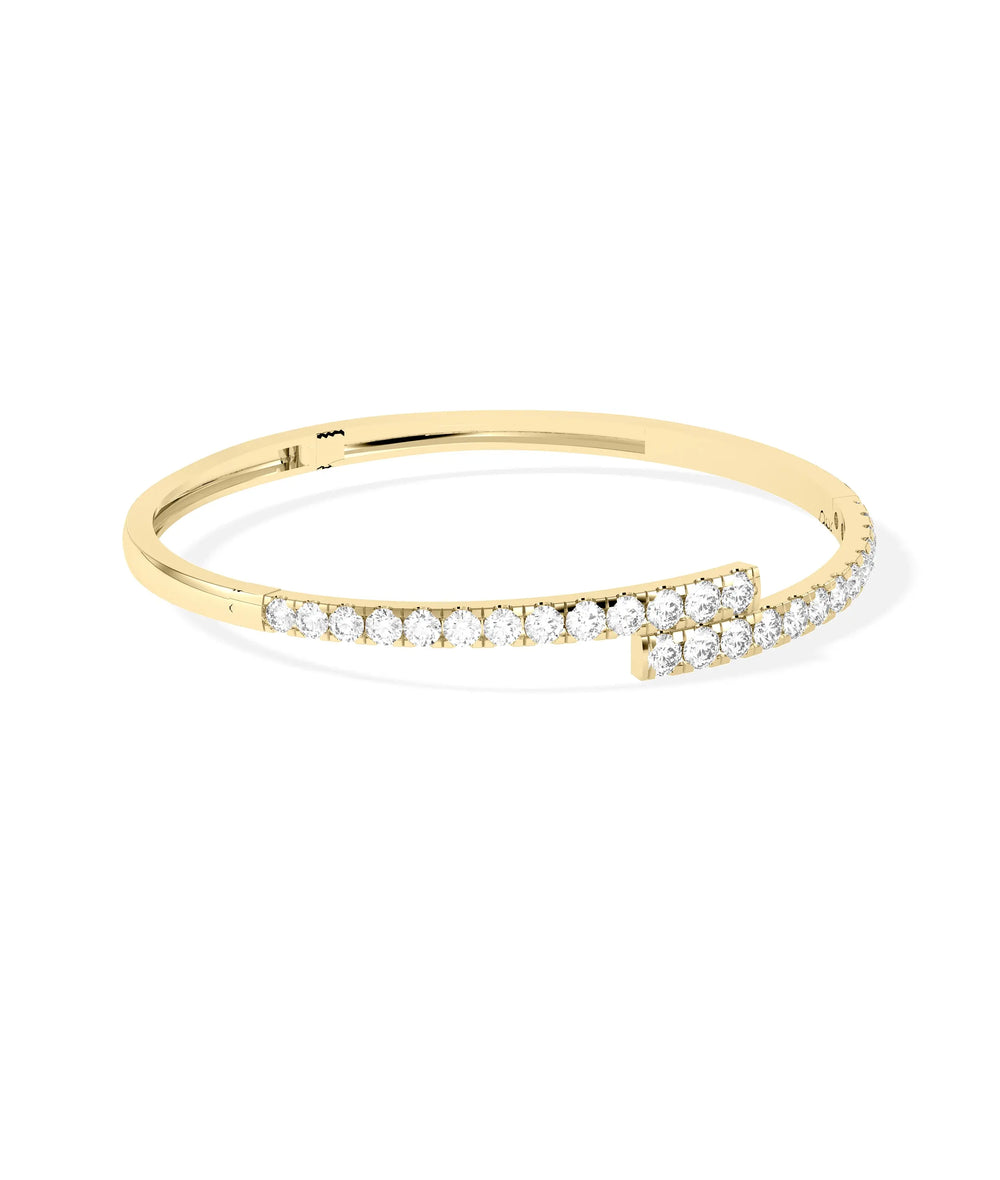 Diamond Bypass Bangle - 79e | Everyday 14K Gold Jewelry