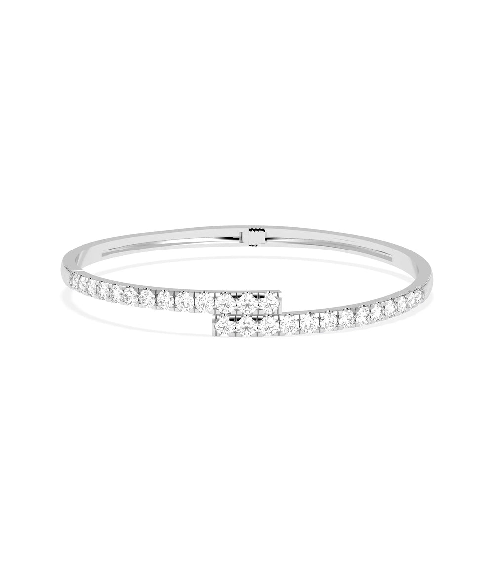 Diamond Bypass Bangle - 79e | Everyday 14K Gold Jewelry