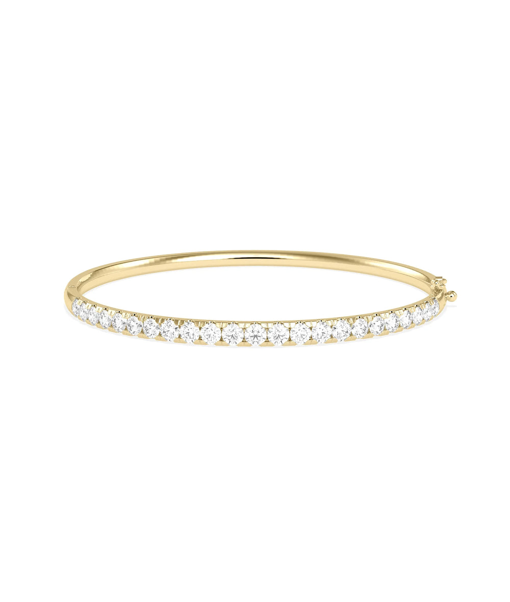 Diamond Single Line Bangle - 79e | Everyday 14K Gold Jewelry