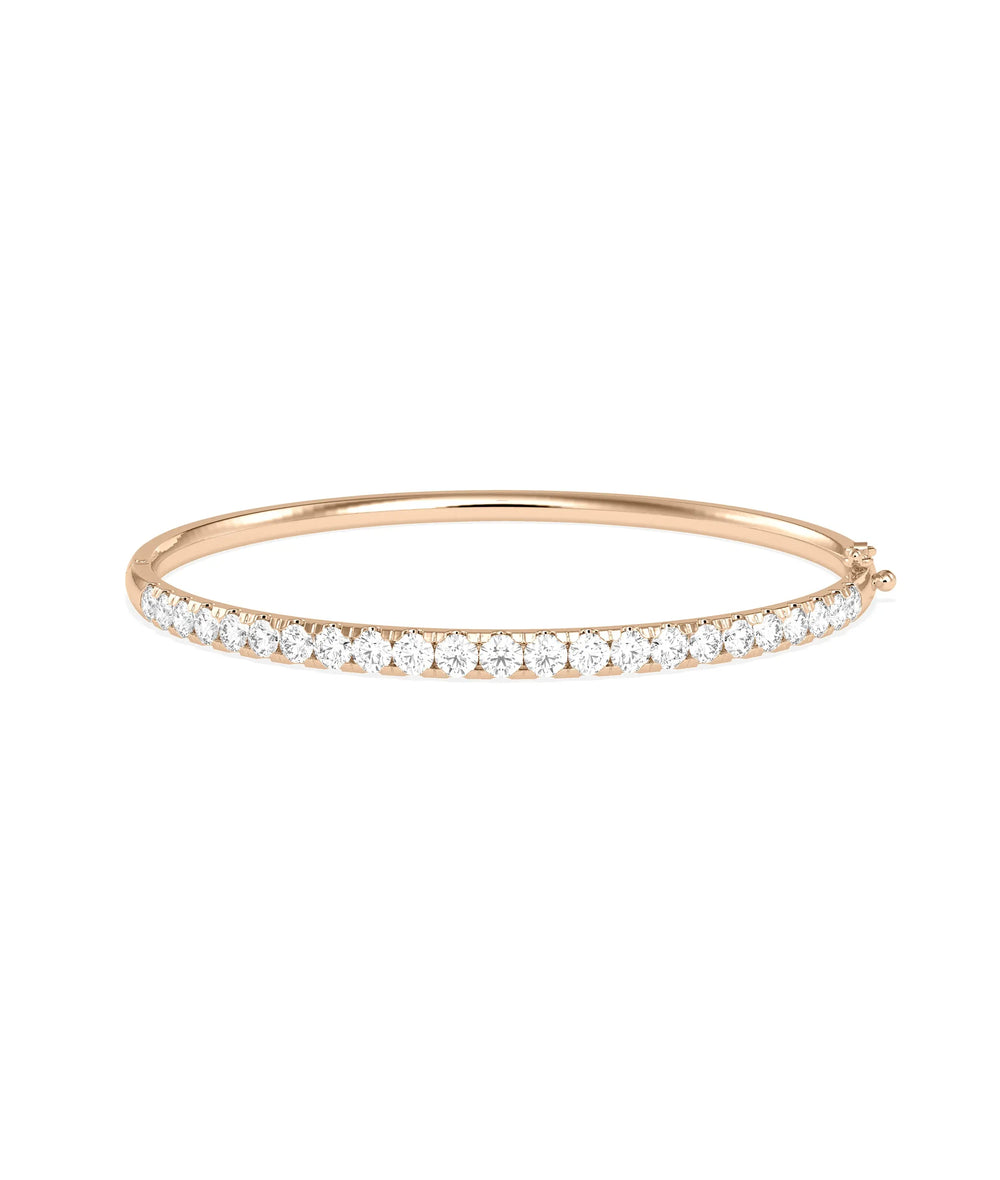 Diamond Single Line Bangle - 79e | Everyday 14K Gold Jewelry