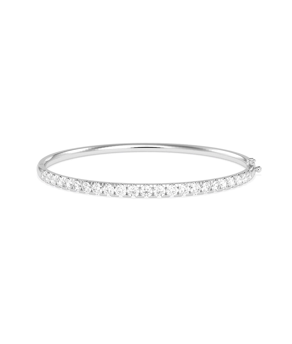Diamond Single Line Bangle - 79e | Everyday 14K Gold Jewelry