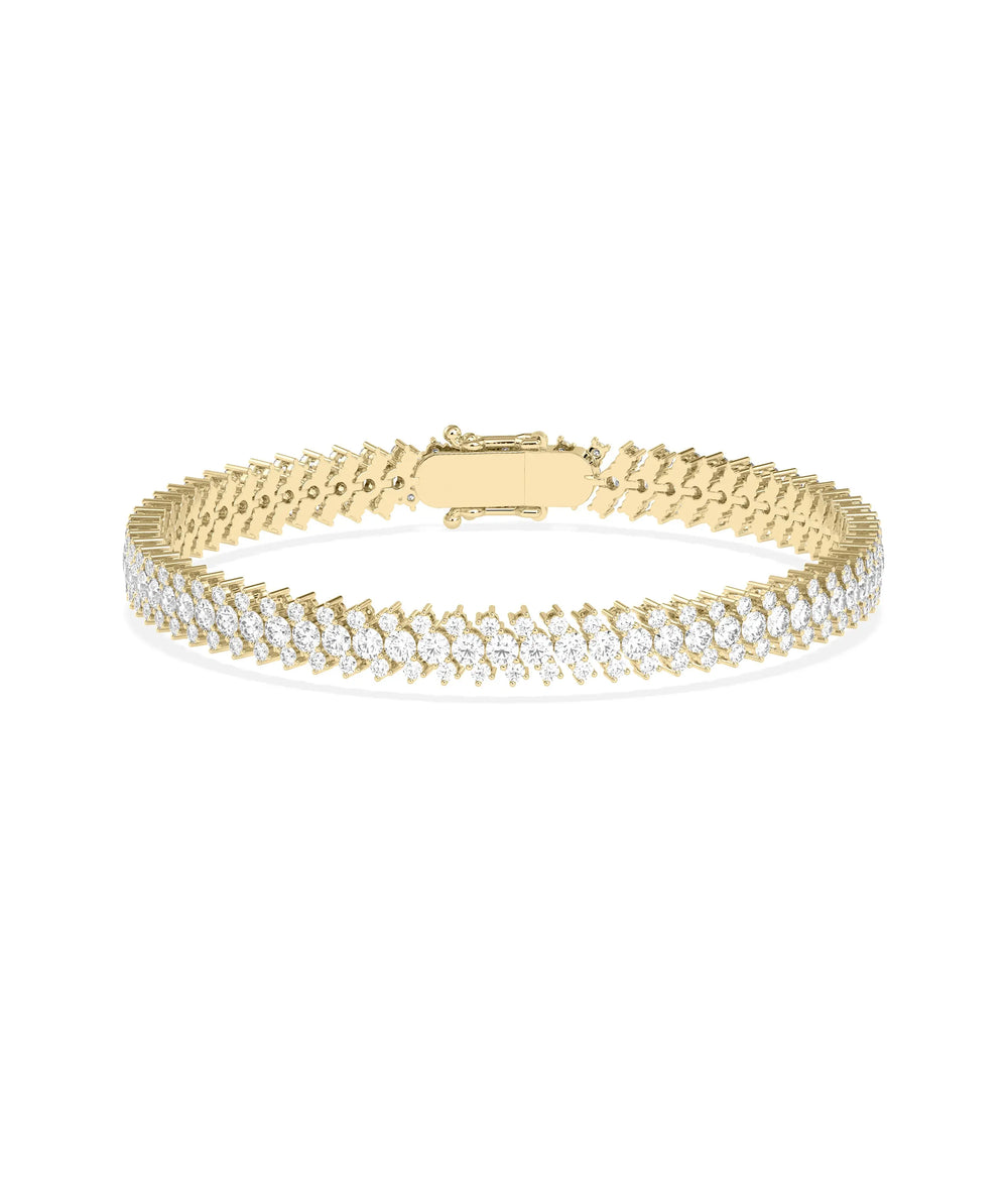 3 Row Diamond Bracelet - 79e | Everyday 14K Gold Jewelry