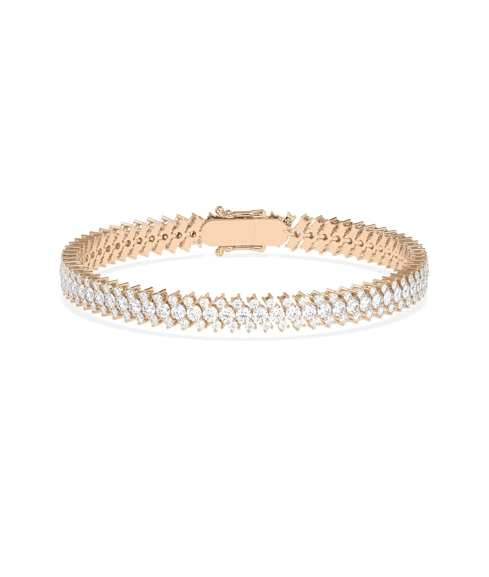 3 Row Diamond Bracelet - 79e | Everyday 14K Gold Jewelry