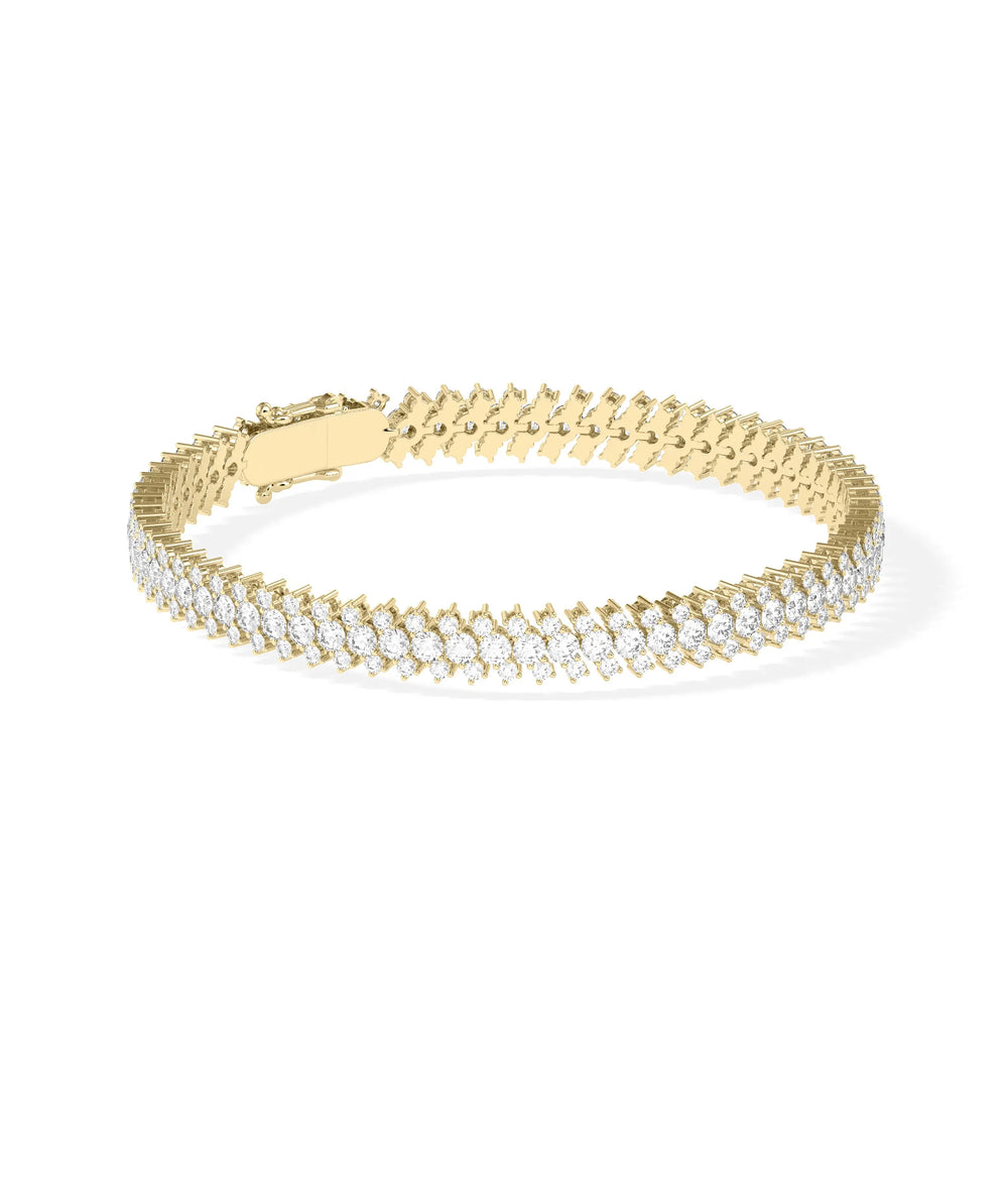 3 Row Diamond Bracelet - 79e | Everyday 14K Gold Jewelry