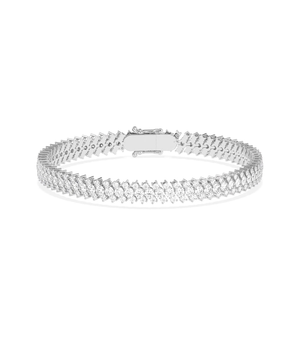 3 Row Diamond Bracelet - 79e | Everyday 14K Gold Jewelry