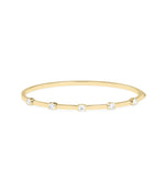 Diamond Station Bangle - 79e | Everyday 14K Gold Jewelry