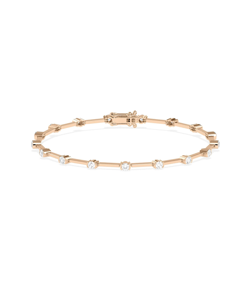 Diamond Station Bracelet - 79e | Everyday 14K Gold Jewelry