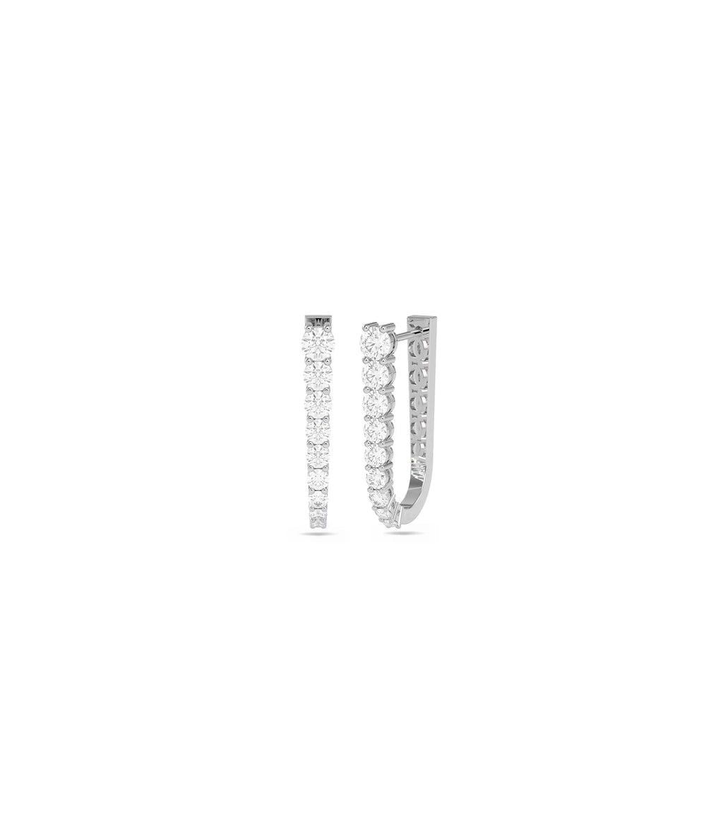 Graduating Diamond Hoop Earring - 79e | Everyday 14K Gold Jewelry
