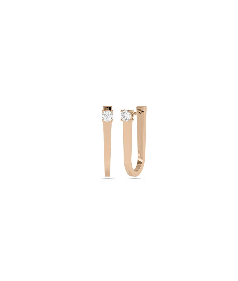 Diamond Solitaire Hoop Earring - 79e | Everyday 14K Gold Jewelry