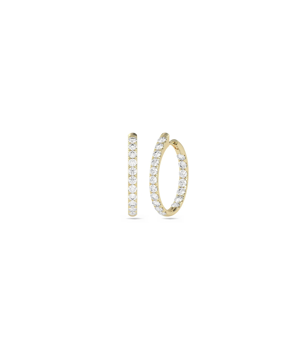 Diamond Hoop Earrings - 79e | Everyday 14K Gold Jewelry