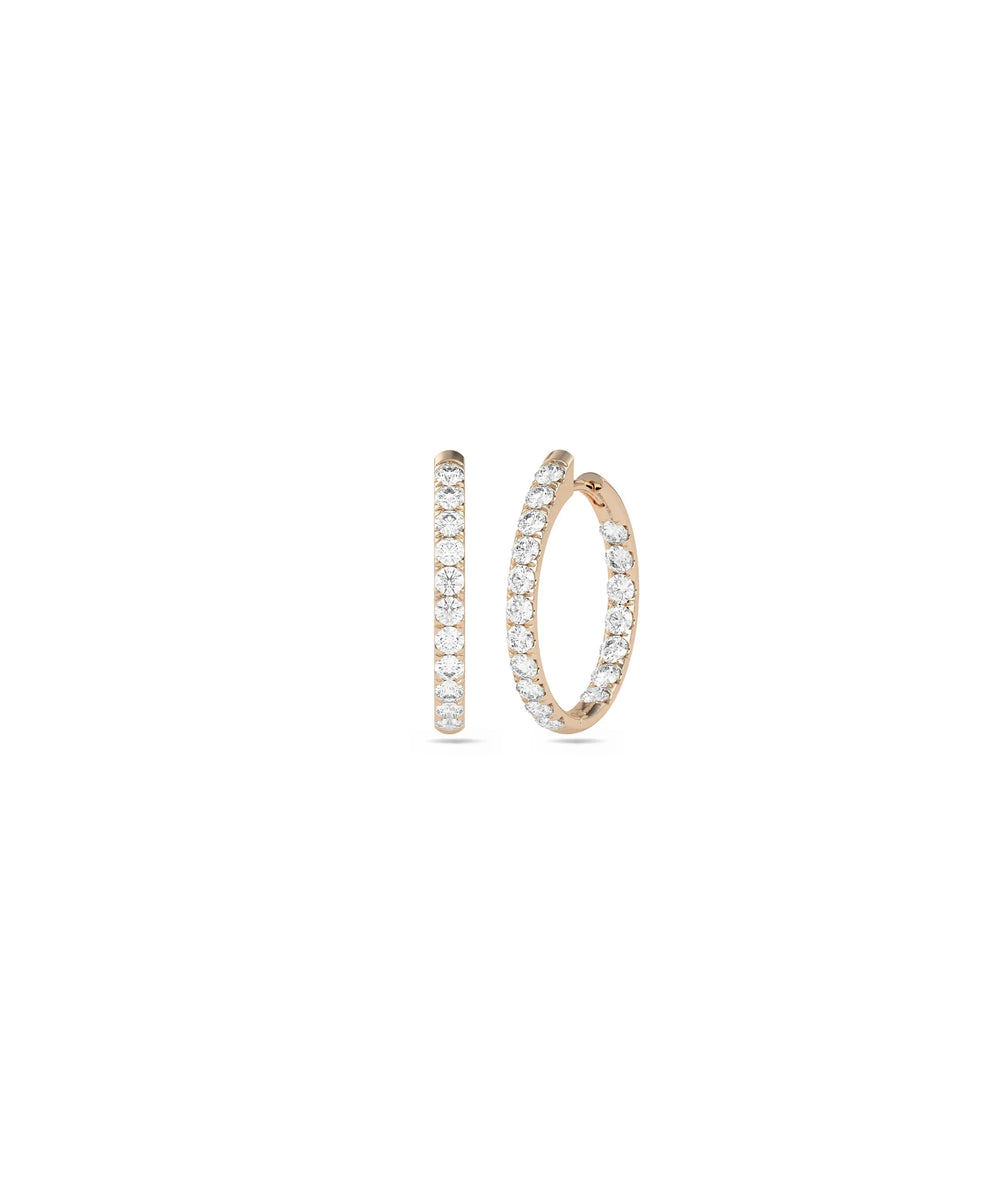 Diamond Hoop Earrings - 79e | Everyday 14K Gold Jewelry