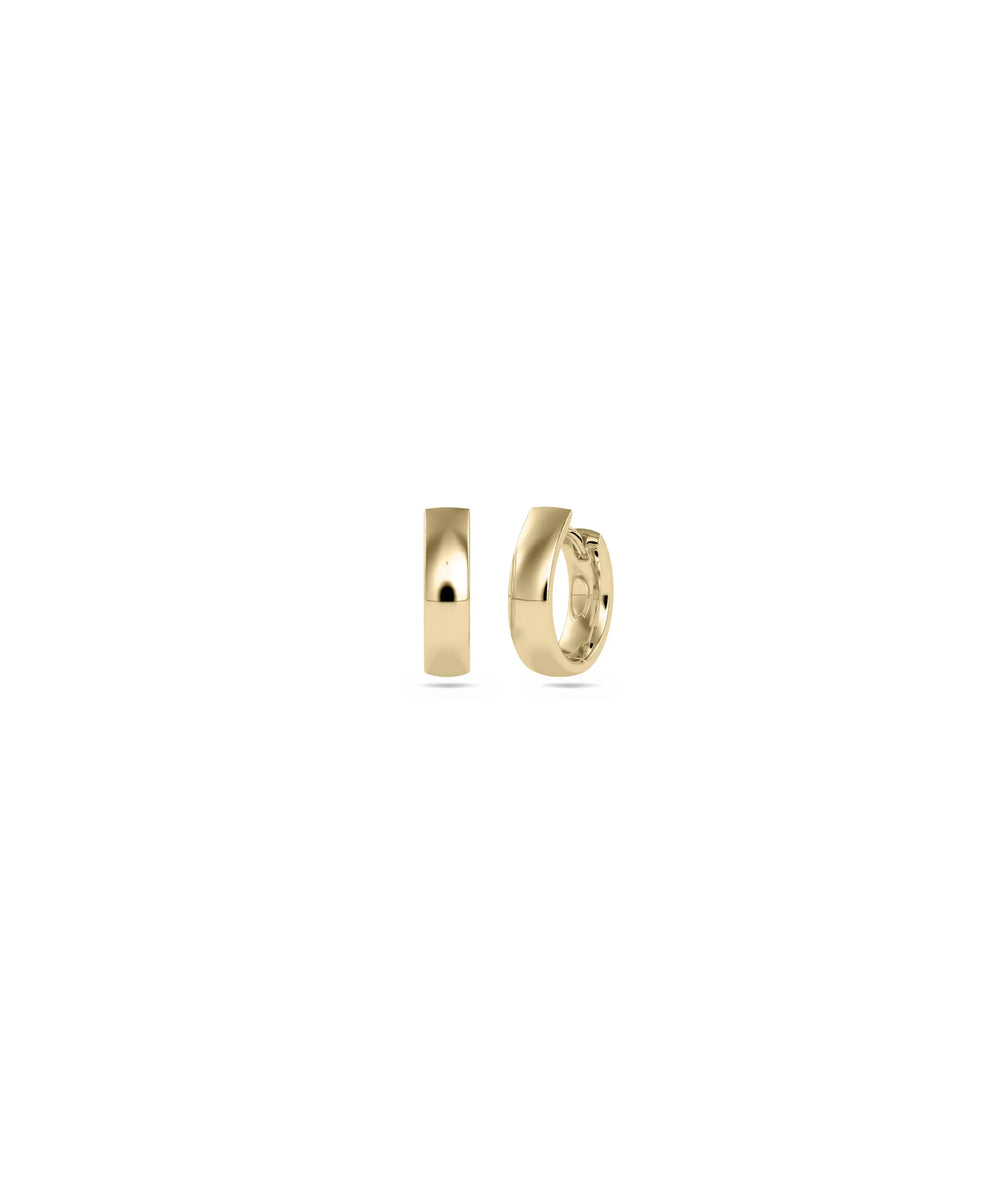 Wide Band Gold Hoop Earring - 79e | Everyday 14K Gold Jewelry