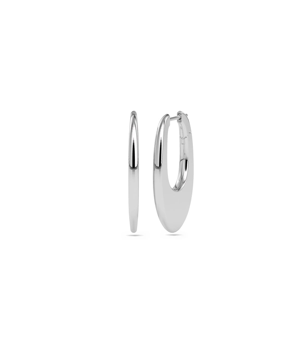 Oval Shape Gold Hoop Earring - 79e | Everyday 14K Gold Jewelry