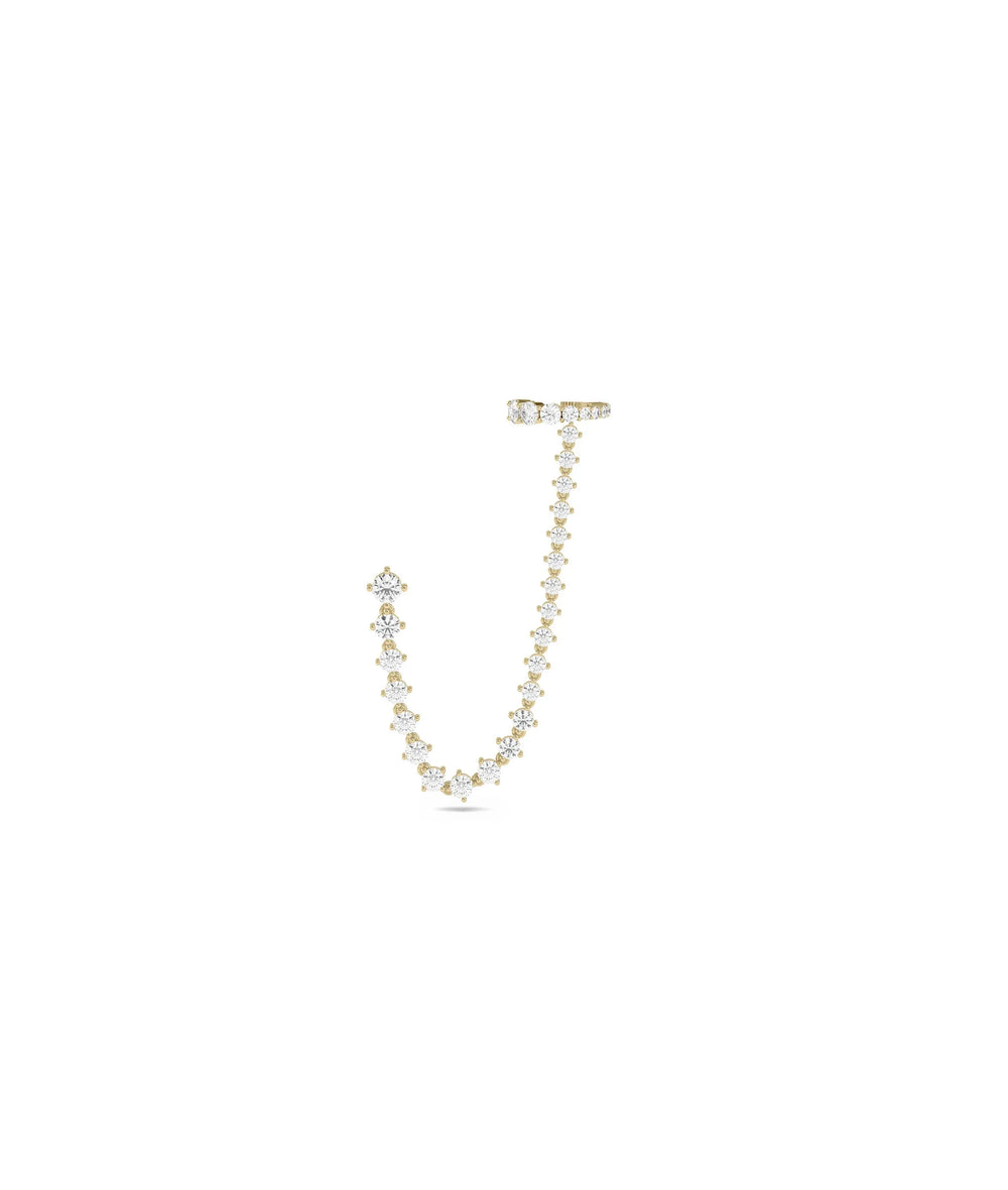 Diamond Cuff Dangle Earrings - 79e | Everyday 14K Gold Jewelry
