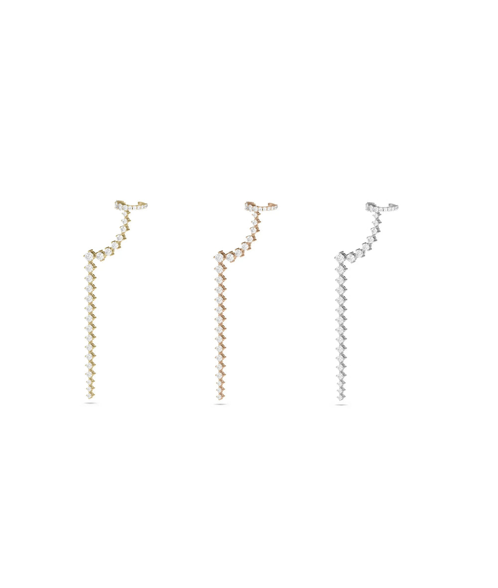 Diamond Cuff Dangle Earrings - 79e | Everyday 14K Gold Jewelry
