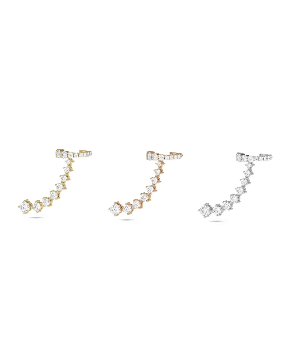 Diamond Cuff Dangle Earrings - 79e | Everyday 14K Gold Jewelry