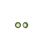 Diamond Gold Enamel Circle Earring - 79e | Everyday 14K Gold Jewelry