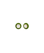 Diamond Gold Enamel Circle Earring - 79e | Everyday 14K Gold Jewelry