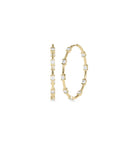 Diamond Station Round Hoop Earring