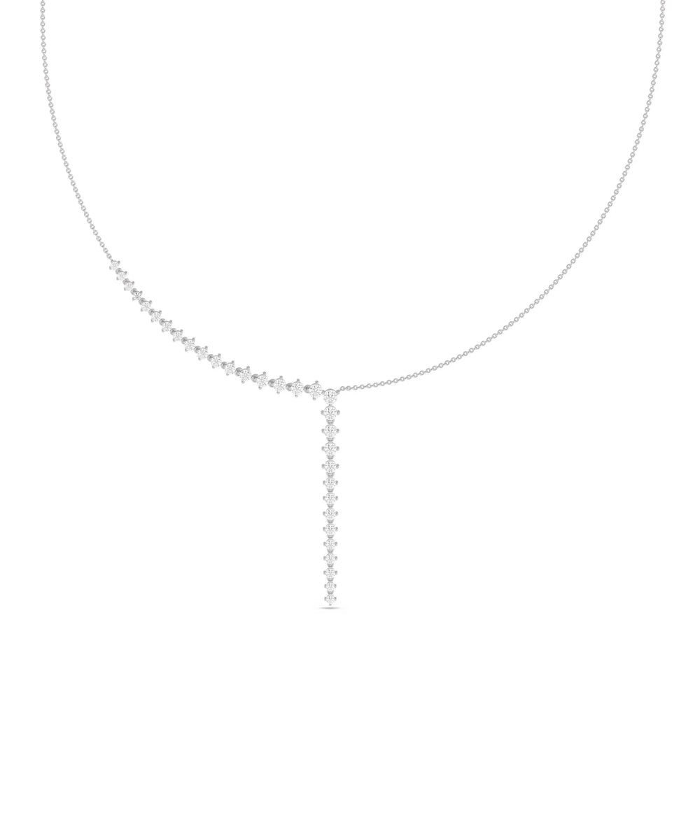White gold Diamond Half Line Cable Chain sophisticated design