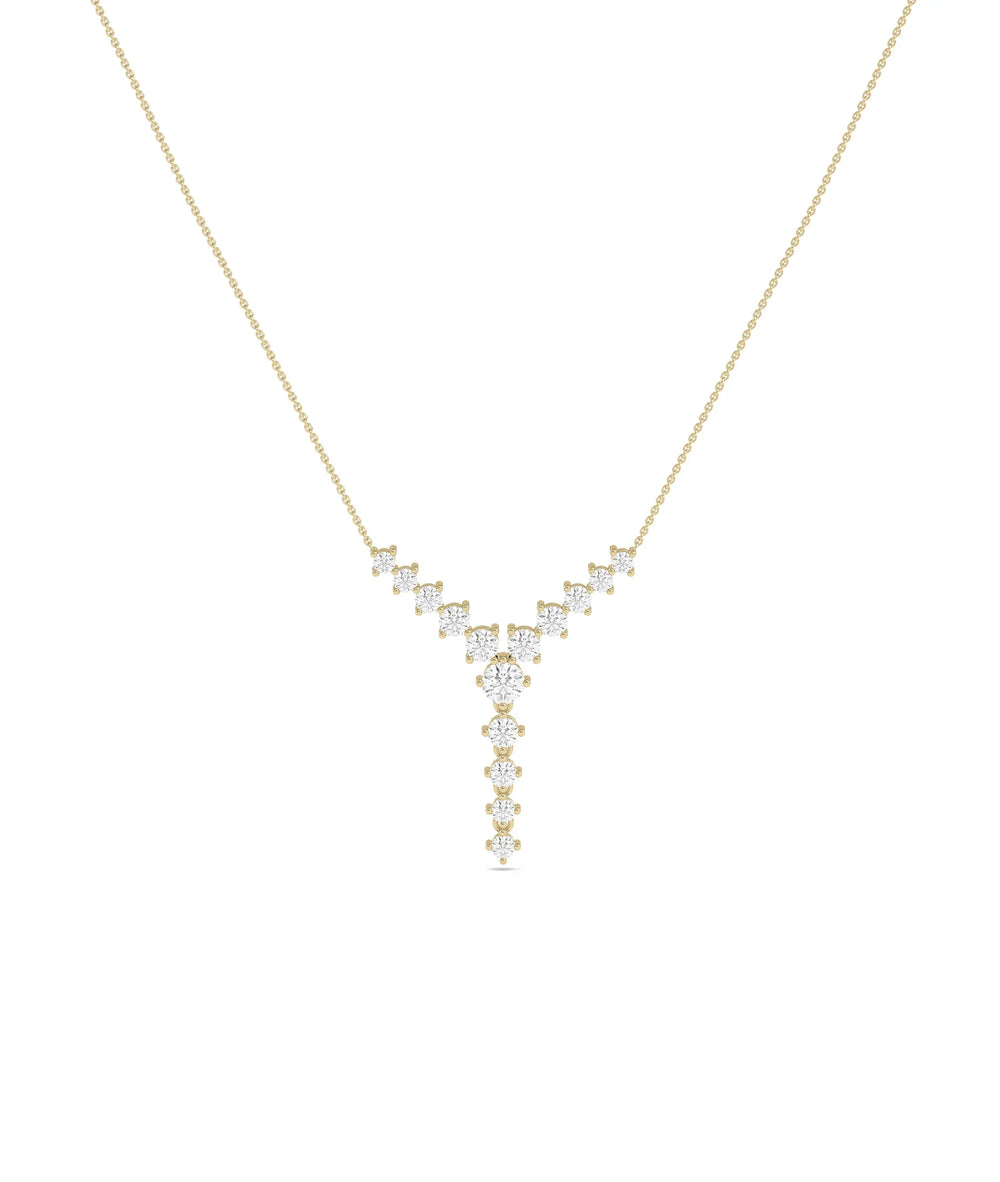 Diamond Studded Y Shape yellow gold extraordinary fully-studded elegant