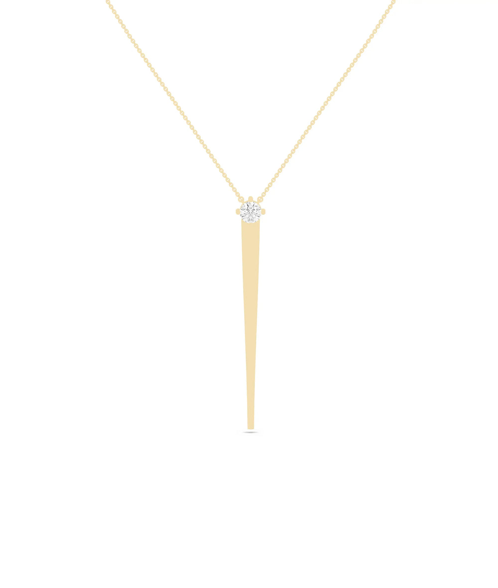 Diamond Solitaire Dangle yellow gold graceful flowing elegant