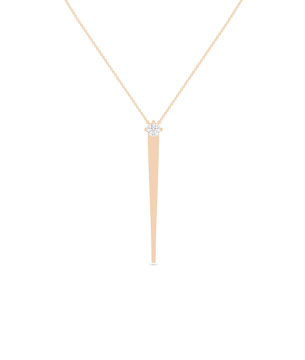 Rose gold Diamond Solitaire Dangle featuring graceful sparkle