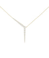 Diamond Studded Y Shape Necklace in yellow gold luxurious pavé