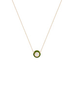 Diamond Bubble Enamel Necklace in rose gold warm playful elegance