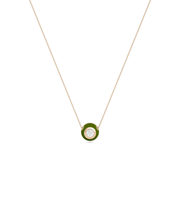 Diamond Bubble Enamel Necklace in rose gold warm playful elegance alternate view