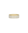 3 Row Diamond Pave Eternity Band Ring in yellow gold with triple pave rows encircling band