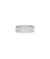3 Row Diamond Pave Eternity Band Ring in white gold featuring continuous three-row sparkle