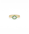Diamond Solitaire Movable Enamel Ring