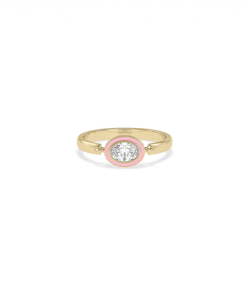 Diamond Solitaire Movable Enamel Ring displaying customizable enamel color options