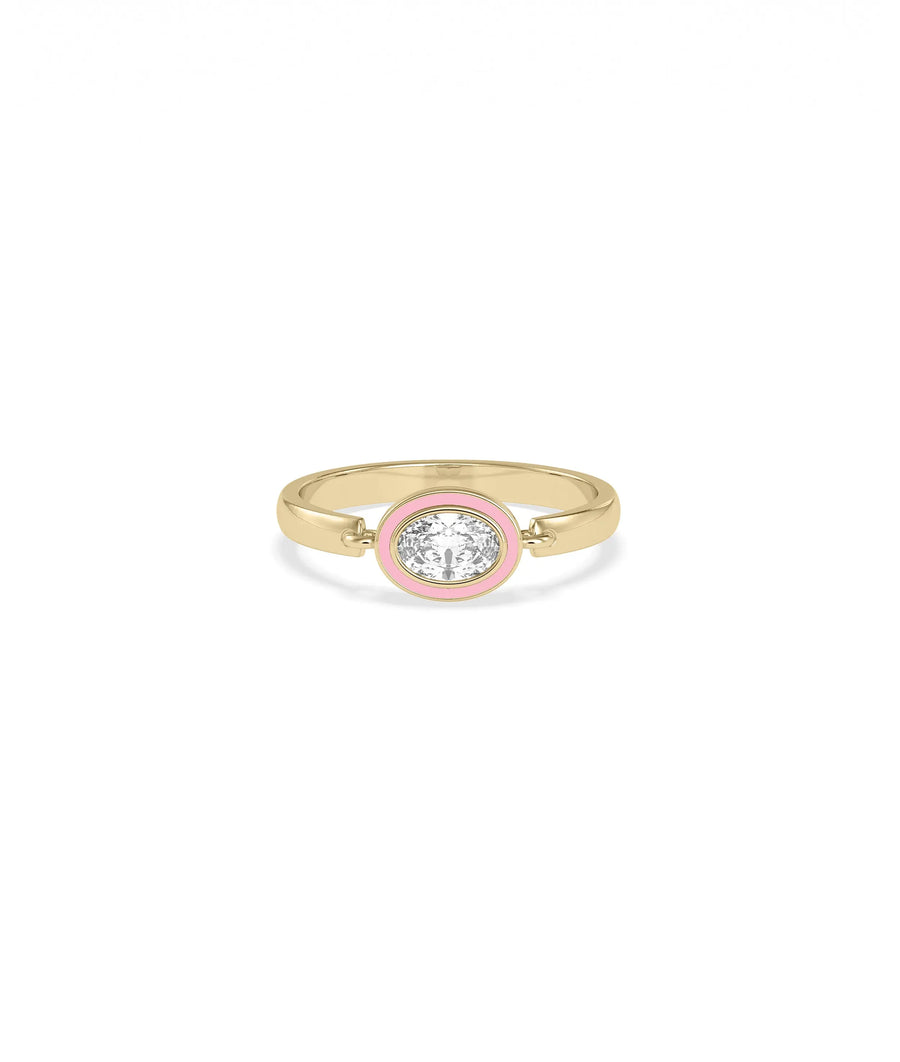 Diamond Solitaire Movable Enamel Ring displaying customizable enamel color options
