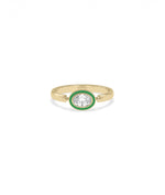 Angled view of Diamond Solitaire Movable Enamel Ring showing movable enamel mechanism