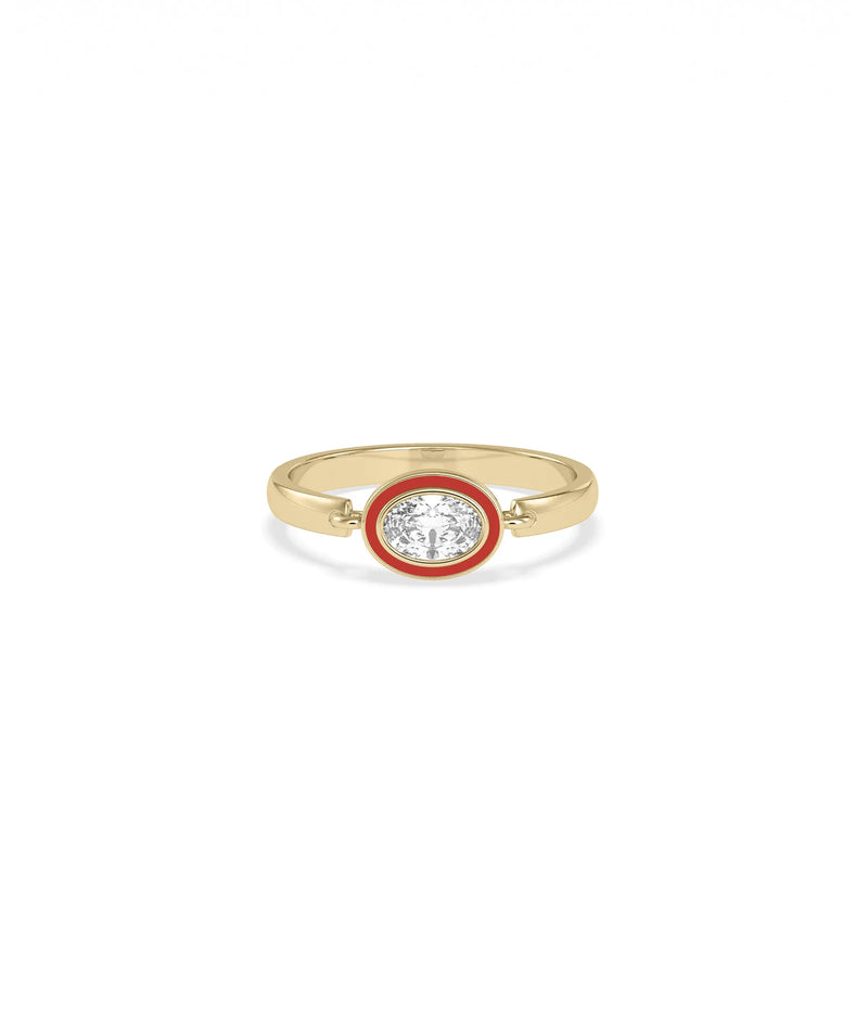 Diamond Solitaire Movable Enamel Ring showcasing brilliant center diamond with sliding enamel accents