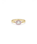 Diamond Solitaire Movable Enamel Ring on hand displaying playful movable enamel styling