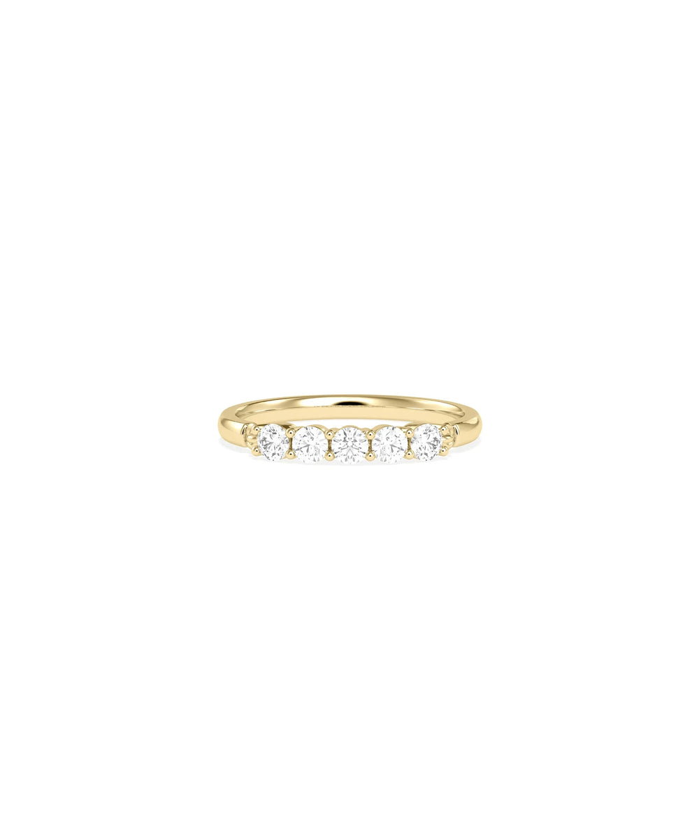 5 Stone Moving Diamond Band Ring - 79e | Everyday 14K Gold Jewelry