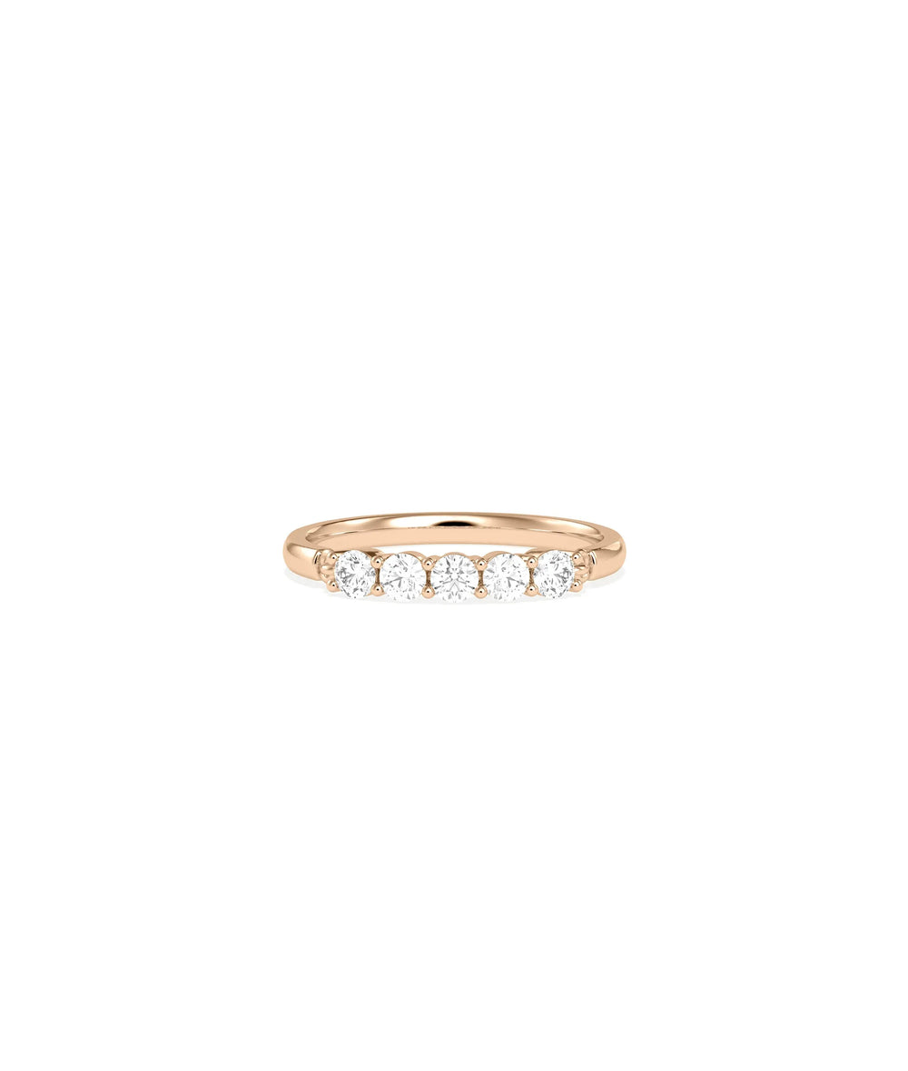 5 Stone Moving Diamond Band Ring - 79e | Everyday 14K Gold Jewelry
