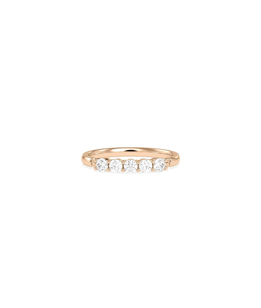 5 Stone Moving Diamond Band Ring - 79e | Everyday 14K Gold Jewelry