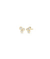 3 Stone Diamond Stud Earrings - 79e | Everyday 14K Gold Jewelry