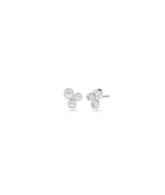 3 Stone Diamond Stud Earrings - 79e | Everyday 14K Gold Jewelry