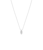 3 Stone Stacked Diamond Necklace - 79e | Everyday 14K Gold Jewelry