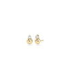 Diamond Solitaire and Bubble Stud Earring - 79e | Everyday 14K Gold Jewelry
