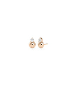 Diamond Solitaire and Bubble Stud Earring - 79e | Everyday 14K Gold Jewelry
