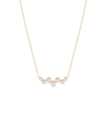 Diamond Bezel Cluster Necklace in rose gold warm modern elegance