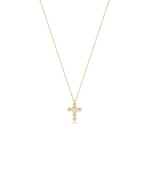 Close-up showing 15mm cross with 0.03 Cttw single diamond accent